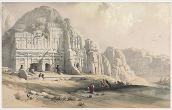 Petra, Eastern End of the Valley, 1839. Creator: David Roberts (British, 1796-1864).