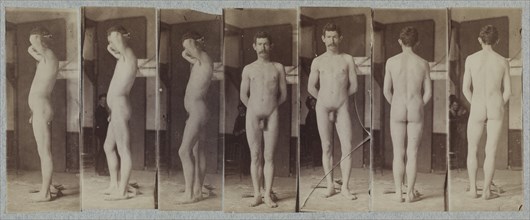 Photographs of a Standing Male Nude Model ("Joseph Smith"), c. 1883. Creator: Thomas Eakins (American, 1844-1916), circle of ; Thomas Eakins (American, 1844-1916), circle of.