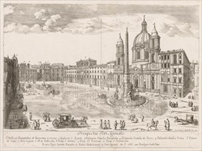 Piazza Navona from "Prospectus Locurum Urbis Romae Insign[ium], 1666. Creator: Lievin Cruyl (Flemish, c. 1640-c. 1720).