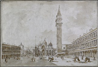Piazza San Marco, Venice, 1780s. Creator: Francesco Guardi (Italian, 1712-1793).