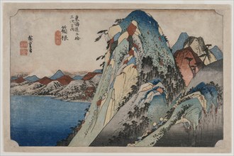 Picture of the Lake at Hakone (from the series 53 Stations of the Tokaido), 1833. Creator: Ando Hiroshige (Japanese, 1797-1858).