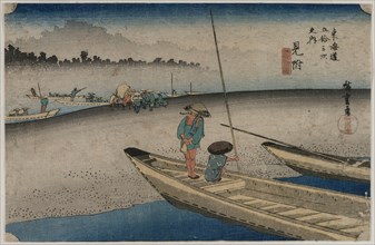 Picture of the Tenryu River near Mitsuke (Station 29)..., 1833. Creator: Ando Hiroshige (Japanese, 1797-1858).