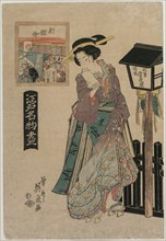 Pictures of Eastern Brocade (from the series Famous Products of Edo), c. early 1820s. Creator: Keisai Eisen (Japanese, 1790-1848).
