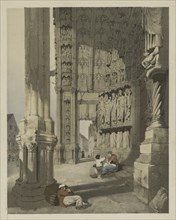 Picturesque Architecture in Paris, Ghent, Antwerp, Rouen, Etc.: South Porch of Chartres Cathedral, , Creator: Thomas Shotter Boys (British, 1803-1874).