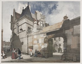 Picturesque Architecture in Paris, Ghent, Antwerp, Rouen: Hôtel de Cluny, Paris, 1839. Creator: Thomas Shotter Boys (British, 1803-1874).