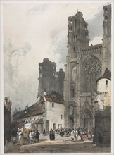 Picturesque Architecture in Paris, Ghent, Antwerp, Rouen: Laon, France, 1839. Creator: Thomas Shotter Boys (British, 1803-1874).