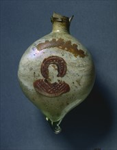Pilgrim's Flask with Nimbed Figure, c. 400-600. Creator: Unknown.