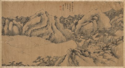 Pine-shaded Monastery on a Cloudy Mountain, late 1700s. Creator: Gu Chao (Chinese, active late 1700s).