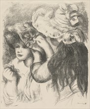 Pinning the Hat, 1897. Creator: Pierre-Auguste Renoir (French, 1841-1919).