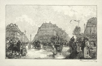 Place de lOpera, 1890. Creator: Auguste Louis Lepère (French, 1849-1918).