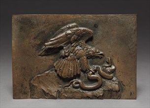 Plaque: Eagle with Snake, c.1830 - 1875. Creator: Antoine-Louis Barye (French, 1796-1875).