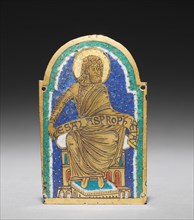 Plaque: Seated Prophet from a Reliquary Shrine: Esais (Isaiah), c. 1170-1180. Creator: Unknown.