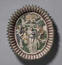 Plate Depicting the Baptism of Christ, late 1500s. Creator: Bernard Palissy (French, 1510-1589), circle of.