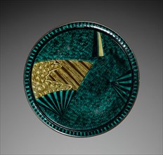 Plate with Fan Designs: Old Kutani Type, Aode (Green) Kutani Style, late 17th century. Creator: Unknown.