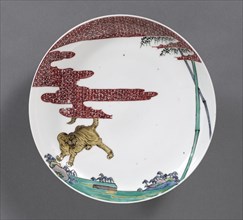Plate with Tiger in Bamboo, c. 1700. Creator: Unknown.