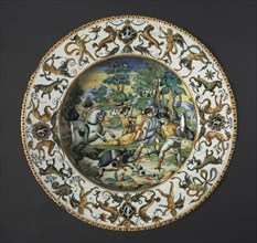 Plate: A Boar Hunt, c. 1560. Creator: Unknown.