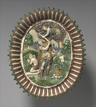 Plate: The Sacrifice of Isaac, late 1500s. Creator: Bernard Palissy (French, 1510-1589), circle of.