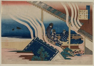 Poem by Fujiwara no Yoshitaka, from the series One Hundred Poems by One Hundred..., 1835-36. Creator: Katsushika Hokusai (Japanese, 1760-1849).