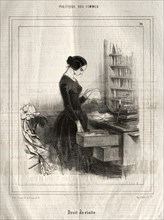 Politique des Femmes: Droit de visite, 1843. Creator: Paul Gavarni (French, 1804-1866).