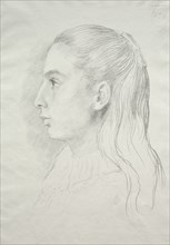 Portrait de Mlle. Nora E. Legros, 1896. Creator: Alphonse Legros (French, 1837-1911).