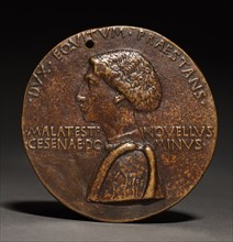 Portrait Medal of Domenico Novello Malatesta (obverse), , c. 1445. Creator: Pisanello (Italian, Ferrara, c. 1395-1455).