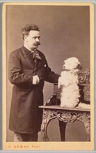 Portrait of a Man and His Dog, c. 1880. Creator: Pascal Sébah (Turkish, 1823-1886).