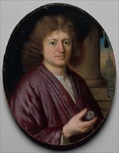 Portrait of a Man Holding a Watch, c. 1665-70. Creator: Pieter Cornelisz van Slingelandt (Dutch).