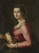 Portrait of a Woman as Saint Catherine, c. 1560. Creator: Pier Francesco Foschi (Italian, 1502-1567).