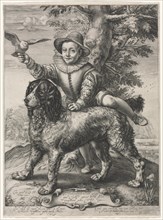 Portrait of Frederick de Vries and His Dog, 1597. Creator: Hendrick Goltzius (Dutch, 1558-1617).