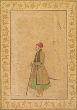 Portrait of Raja Ram Singh of Amber (r. 1667-1688) with a Deccan Sword, c. 1680-1685. Creator: Unknown.