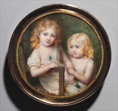 Portrait of the Artist's Children Emma and Paul, c. 1795. Creator: Jean-Antoine Laurent (French, 1763-1832).
