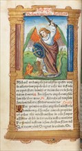 Printed Book of Hours (Use of Rome): fol. 97v, St. Michael the Archangel, 1510. Creator: Guillaume Le Rouge (French, Paris, active 1493-1517).