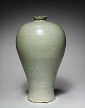 Prunus Vase with Incised Peony Design, 1100s-1200s. Creator: Unknown.