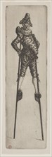 Punchinello on Stilts, c. 1888. Creator: Henri Charles Guérard (French, 1846-1897).