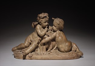 Putti Representing Earth and Water, 1865. Creator: Albert-Ernest Carrier-Belleuse (French, 1824-1887).