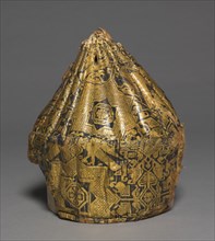 Quilted cap with star-patterned silk, 1000s. Creator: Unknown.