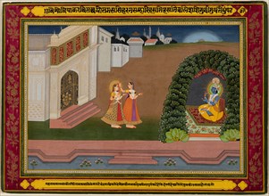 Radha?s Confidante Brings Her to Krishna, c. 1790-1800. Creator: Unknown.