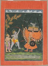 Rama and Laksmana Fighting Ravana, c. 1750. Creator: Unknown.