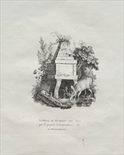 Receuil dessais lithographiques: Une fontaine imitant la gravure sur bois, c. 1816. Creator: Godefroy Engelmann (French, 1788-1839).