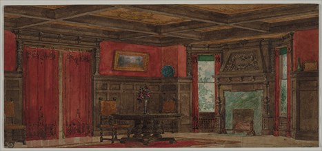 Rendering for Interior Design, about 1880- 1900. Creator: August Frederick Biehle (American, 1854-1918); M. James Bowman (American, 1872-1970).