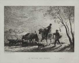 Returning from the Fields. Creator: Charles-Émile Jacque (French, 1813-1894).