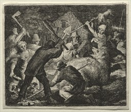 Reynard the Fox: Peasants Attack the Bear. Creator: Allart van Everdingen (Dutch, 1621-1675).