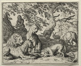 Reynard the Fox: Reynard Describes a False Plot Against the Lion. Creator: Allart van Everdingen (Dutch, 1621-1675).