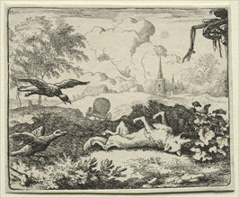 Reynard the Fox: Reynard Feigns Death. Creator: Allart van Everdingen (Dutch, 1621-1675).