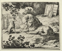 Reynard the Fox: Reynard Promises Gifts to the Lion. Creator: Allart van Everdingen (Dutch, 1621-1675).