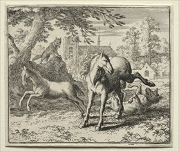 Reynard the Fox: Reynard Tricks the Wolf. Creator: Allart van Everdingen (Dutch, 1621-1675).
