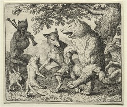 Reynard the Fox: The Wolf and the Bear Celebrate Their Freedom. Creator: Allart van Everdingen (Dutch, 1621-1675).