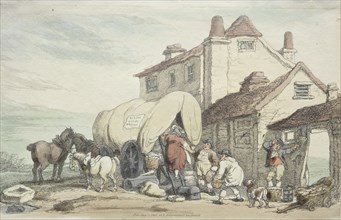 Richardson's Show: A Flying Wagon, 1816. Creator: Thomas Rowlandson (British, 1756-1827).