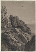 Rocky Cliff on a Coast, c. 1850-1860. Creator: Anonymous.