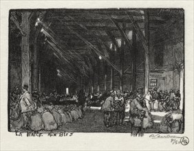 Rouen Illustré: La Halle aux Blès, 1896. Creator: Auguste Louis Lepère (French, 1849-1918).
